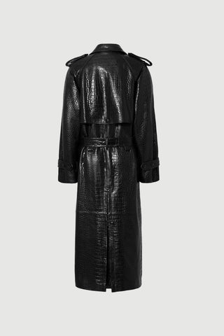 Envelope1976 Majorstuen trench, Black croc Jacket Black croc