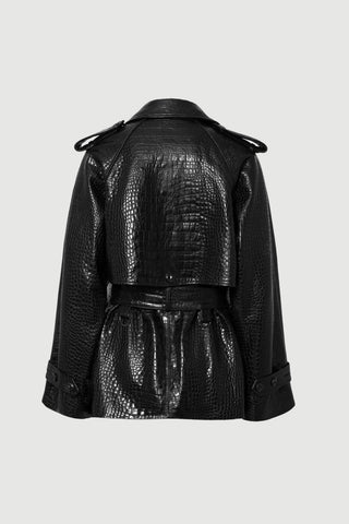 Envelope1976 Majorstuen trench short Jacket Black croc