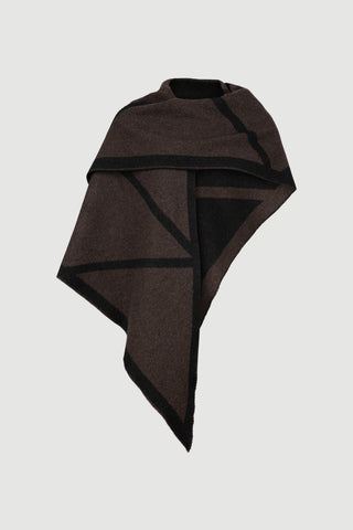 Envelope1976 Triangle scarf, Tobacco / Black Scarf Tobacco / Black